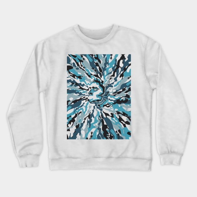 Hidden Faces - Blue Camouflage Crewneck Sweatshirt by neodhlamini